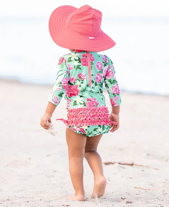 Rosy Sweetheart Peplum Rash Guard Bikini – First Glimpse Kids