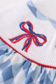 Red, White, and Blue Embroidered Bow Dress