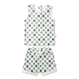 Chequered Tank Tee & Shorts Set