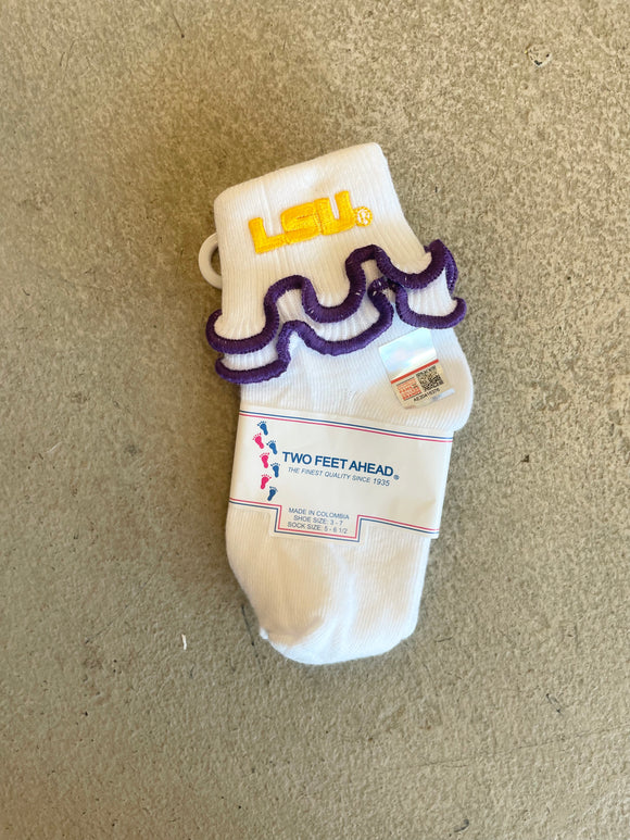 LSU Ruffle Socks