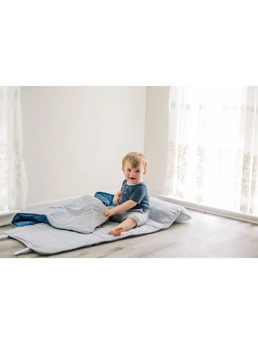 Blue Seersucker Nap Mat is First Glimpse Kids