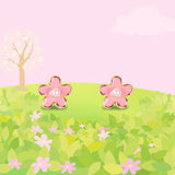 Pink Fancy Flower Earrings