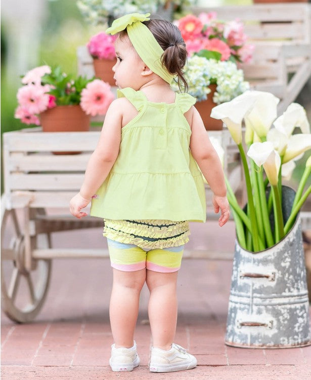 Delightful Rainbow Ruffle Playground Shorts