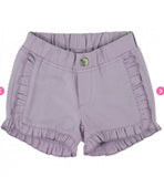 Icy Purple Chino Ruffle Trim Shorts