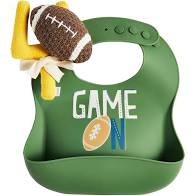 Football Silicone Bib and Rattle