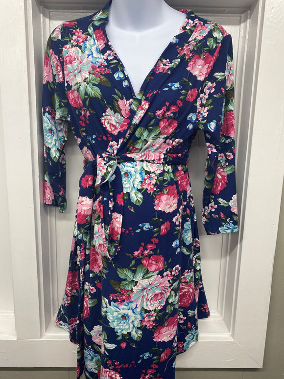Navy Floral Robe
