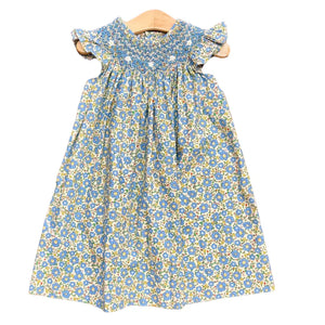 Becca Blue/Yellow Floral Smocked Dress