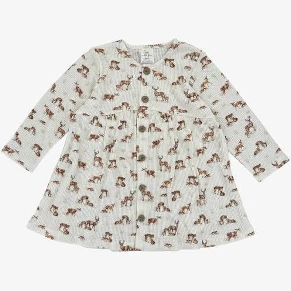 Mabel Deer Long- sleeve Dress