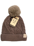 Kids Matching Fur Pom CC Beanie