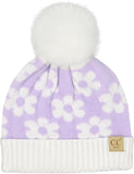 Daisy Faux Fur Pom Beanie