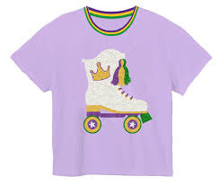 Sequin Roller Skate Boot Mardi Gras