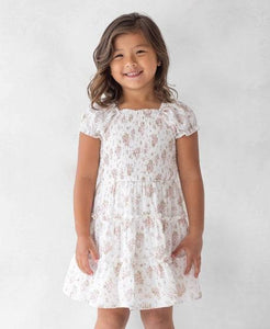 Pink Floral White Dress