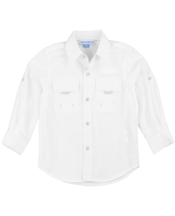White Sun Protective Button Down Shirt