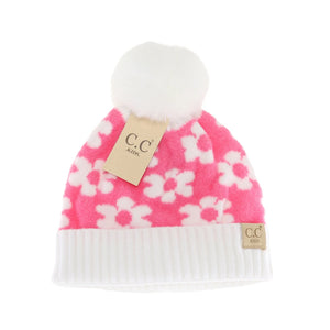 Daisy Faux Fur Pom Beanie