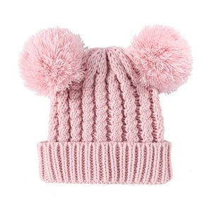 Pink Bear Pom Ears Beanie