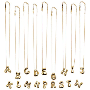 Initial Bubble Letter Necklace