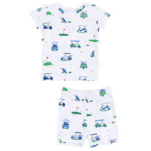 Blue Vintage Golf Carts Loungewear Short Set