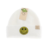 Rhinestone Smiley Face Cuff Beanie