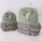 GREEN CAMOUFLAGE DUCK APPLIQUE SMALL BACKPACK