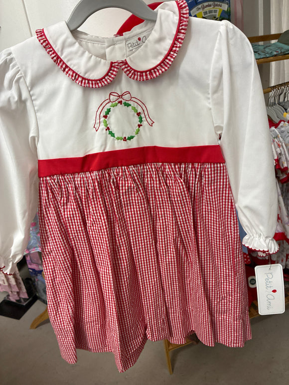 Red Gingham Wreath Dress