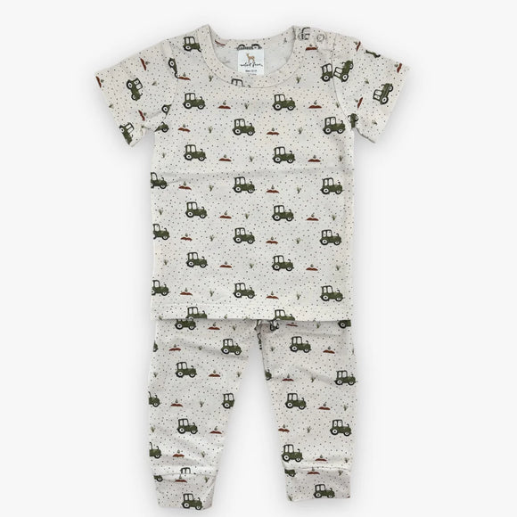 Tractor Short Sleeve Pajama Set