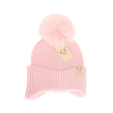 Kids Ear Flap Pom Beanie