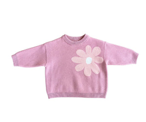 Pink Daisy Knit Sweater