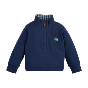 Embroidered Quarter Zip Pullover