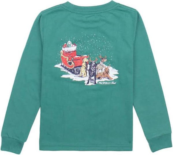 Boys Sleigh Dogs LS Teal