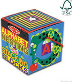Melissa & Doug Deluxe 10-Piece Alphabet Nesting and Stacking Blocks