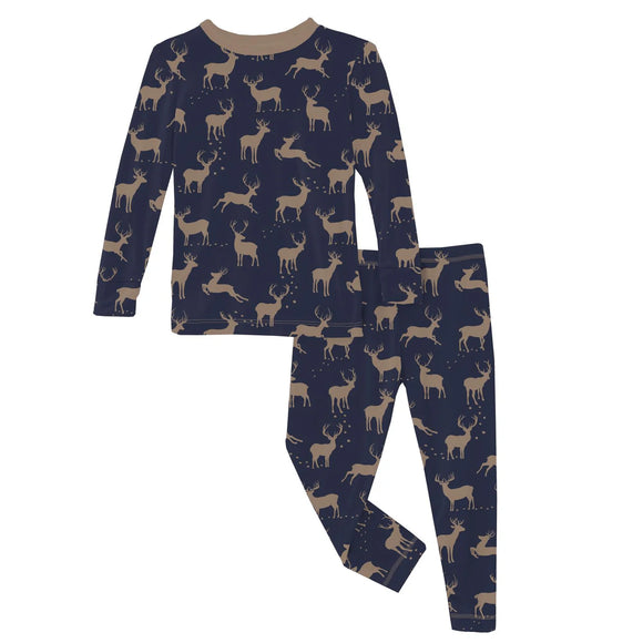 Bamboo Long Sleeve Pajama Set - Peacoat Elk