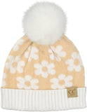 Daisy Faux Fur Pom Beanie