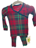 Long Sleeve peacock plaid Pajama Set