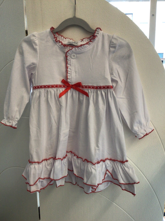 White/Red Lace Bow Gown