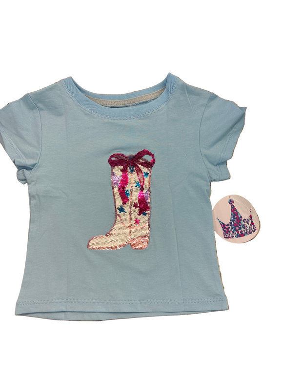 Rodeo Sequin Bow Boot Boxy Shirt