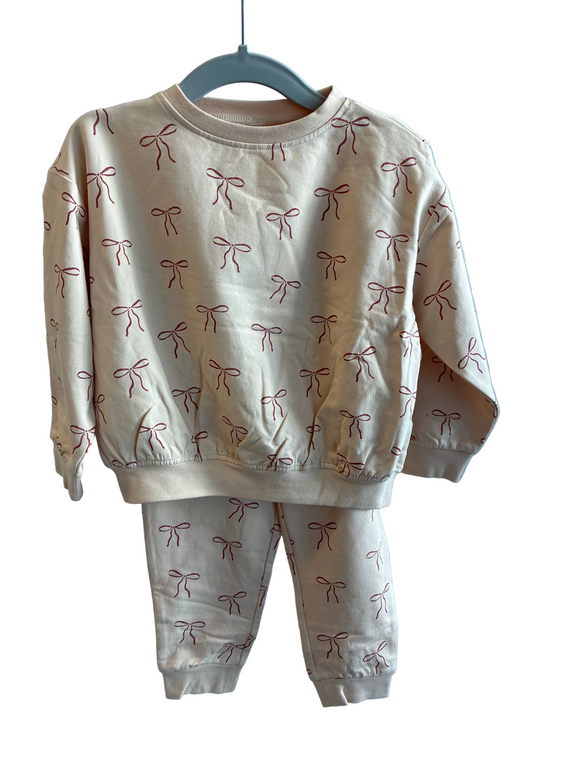 Girls' Relaxed Bow Sweatshirt & Joggers Set