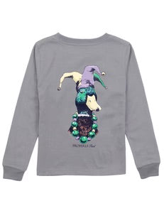 Properly Tied Boys Long Sleeved Shirt - Battleship Grey - Mardi Gras Mallard Duck