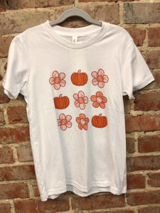 White Flower and Pumpkin Tee