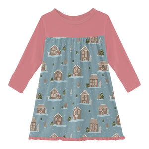 Stormy Sea Gingerbread Town Swing Dress