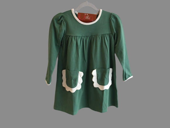 Bella Dress Green/White
