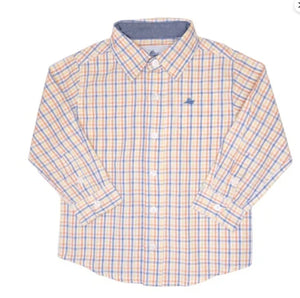 Orange/Blue Long Sleeve Dress Shirt