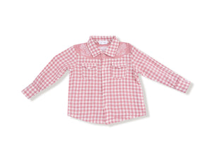 Rose Pink Plaid L/S Western Pearl Snap Shirt