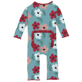 Glacier Wildflowers Zipper Ruffle Coverall