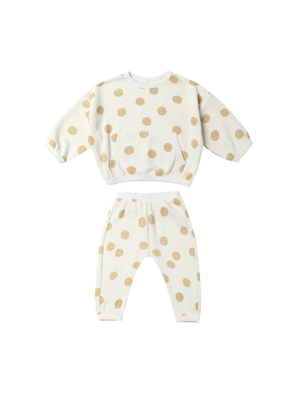 Butter Dots Waffle Sweater and Pant Set
