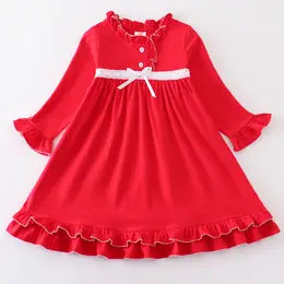 Premium Red Ruffle Dress