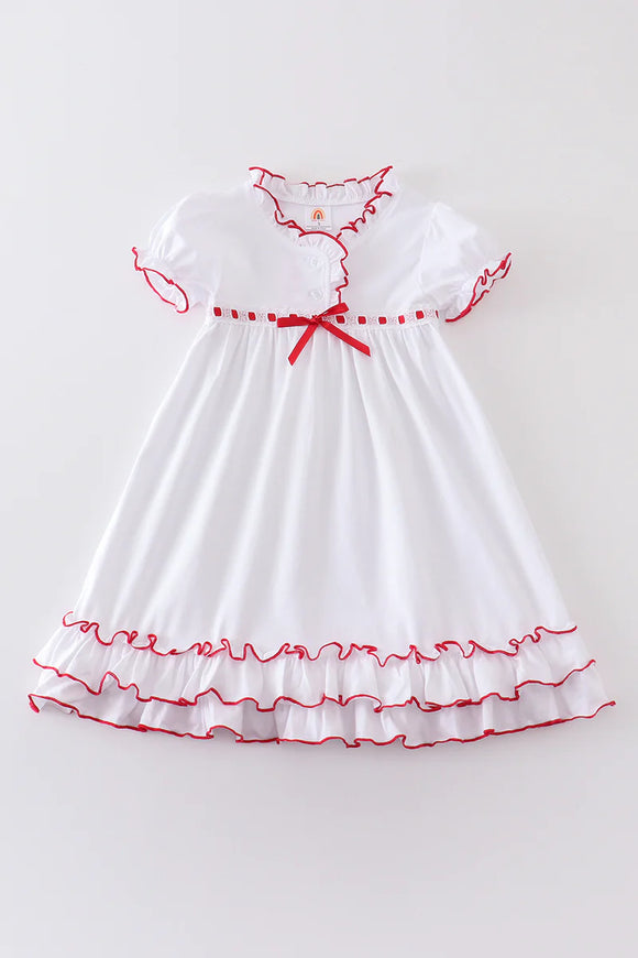 Premium White Short Sleeve Dress