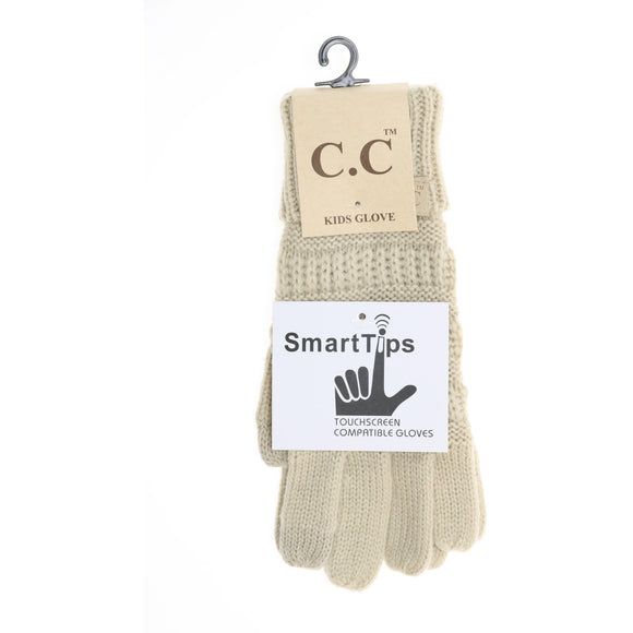 CC Beanie Cable Knit Gloves