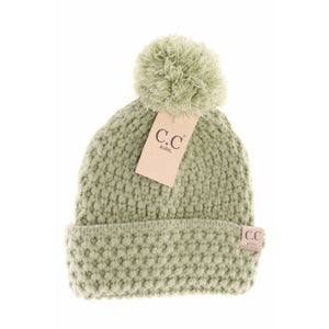 CC Kids Bee Stitch Knit Pom Beanie