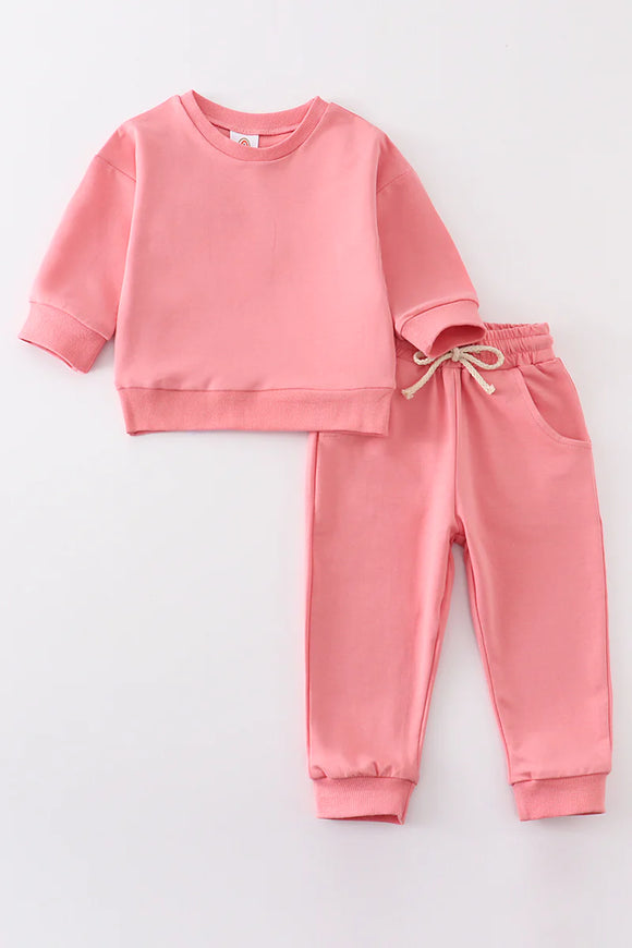 Pink Sweatshirt and Pants Set