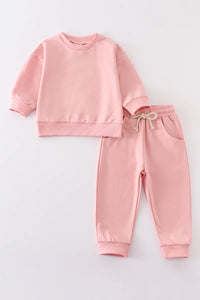 Peach Sweatshirt and Pants Set